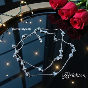 BRIGHTON "Alcazar" Vintage Long Length Crystal And Silver Necklace BOHEMIAN!